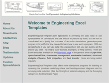 Tablet Screenshot of engineeringexceltemplates.com